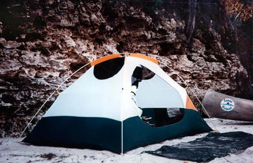 Camping in a limestone canyon